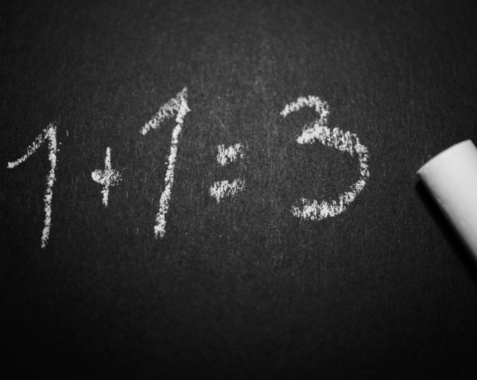 1+1=3 on chalkboard