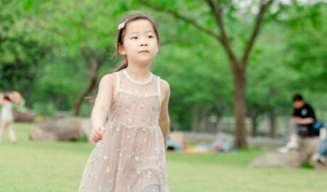 young girl in park