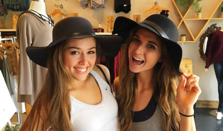 two young women shopping