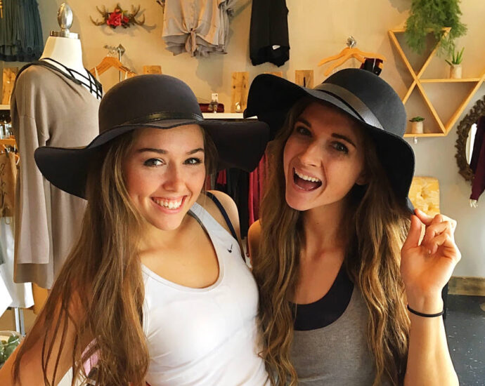 two young women shopping