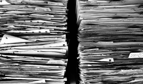 stack of files b/w image