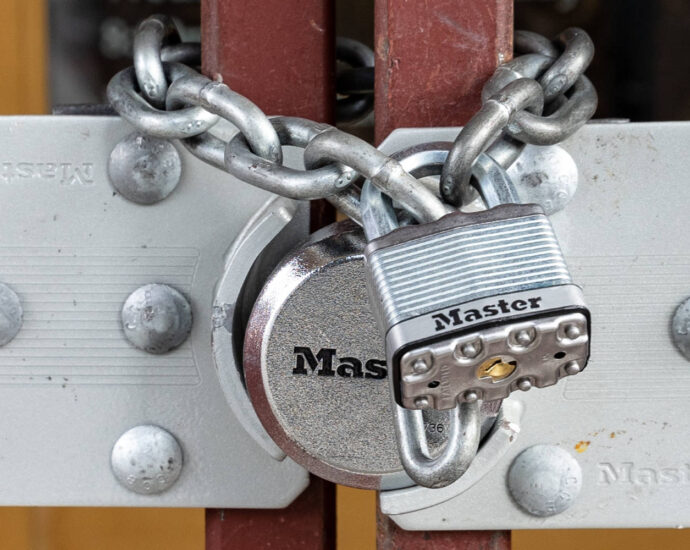 closeup of Master lock