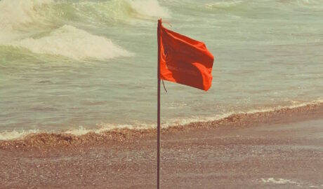 Red flag at beach