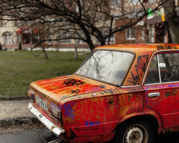 old orange car