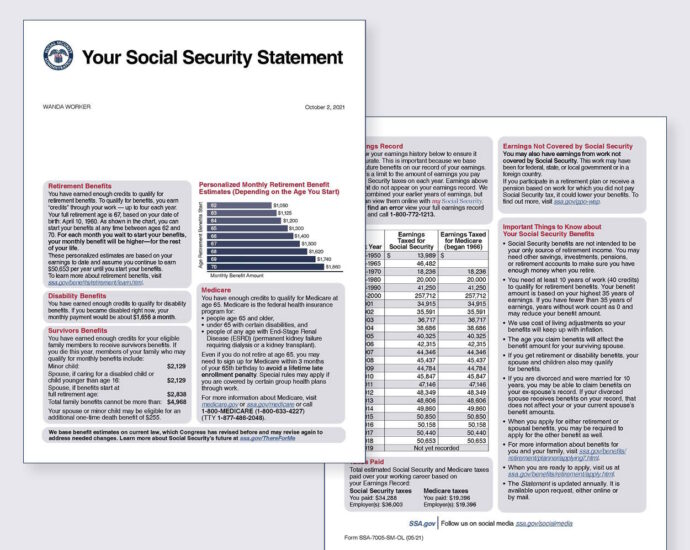 Generic Social Security Statement